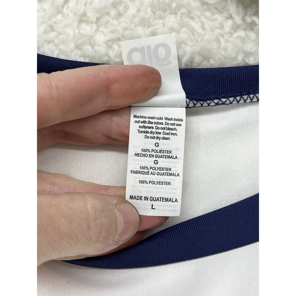 Alo Sport Youth Baseball Tee Raglan Large Blue White - Picture 5 of 6